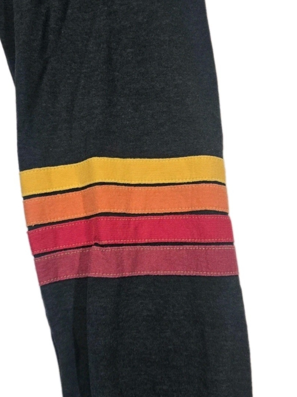 2017 Aviator Nation Mens Charcoal Sweatpants with Sunset Stripe Patch Size Med - Picture 5 of 14